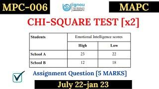 |chi square test ignou ma psychology assignment jun 2022| mpc006 chi square test assignment|