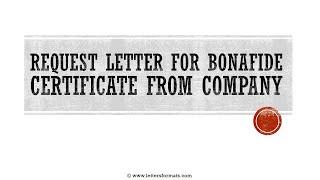 How to Write a Letter for Bonafide Certificate from Company