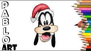 How to color  Goofy from Disney Mickey for christmas | Learn to Draw step by step