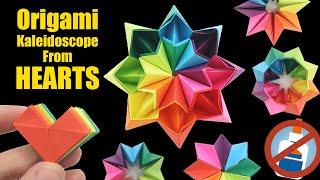 Origami MAGIC Kaleidoscope FROM HEARTS - Yakomoga EASY Origami