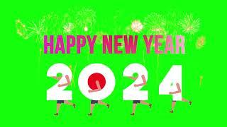 Happy new year 2024 Green Screen Post Animation. Post animation 2024