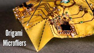 Battery-free robots use origami to change shape in mid-air | Solar-powered origami microfliers