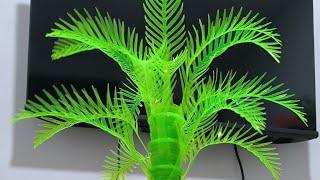 diy palm tree made out of recycled bottle plastic bottle craft
