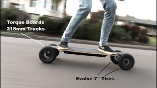 DIY Electric Skateboard- Modify Torque Boards 218mm Trucks for 7″ Evolve Tires