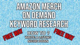 Amazon Merch on Demand for Beginners: Keyword Research