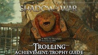 Shadow of War - Trolling Achievement/Trophy Guide - Kill a Captain while riding an Olog