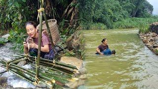 The girl returned from the trap and saved the boy who had nearly drowned.