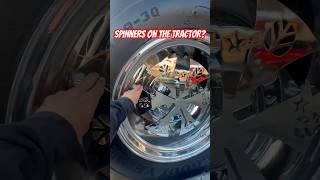 SPINNERS?!?!? ON A DAMN TRACTOR???? Whole rig walk-around….  ‍️ #indian #spinners #chrome