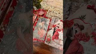 ASMR Vintage Romantic Christmas Snow Mesh Flip Page | add a Page to Your Journal #shorts