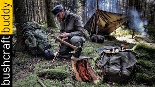 Old School Bundeswehr Gear Overnighter | -5°C | Jägerrucksack | BW Axe | Feldparka | Poncho Shelter