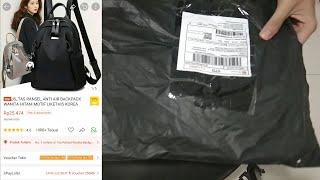 TERNYATA BEGINI PENAMPAKAN TAS MURAH DARI SHOPEE | UNBOXING TAS RANSEL + GRATIS ONGKIR