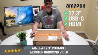 Unboxing A Brand New Arzopa 17.3" Portable Monitor off Amazon (in-stock as of 2/26/2023!!)