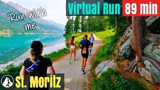 2022 St. Moritz Alpine Wonderland, Running Video for treadmill workout, Virtual Run #29 Switzerland