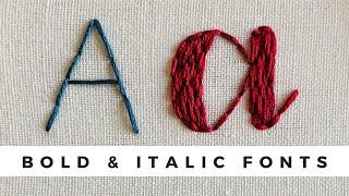 Bold & Italic Fonts | Lettering Tutorial | Back Stitch & Brick Stitch | Afeei | Embroidery