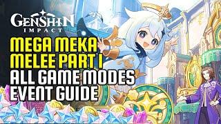 Mega Meka Melee Part 1 Complete Gameplay Guide For All Modes | Free Bennett Event | Genshin Impact
