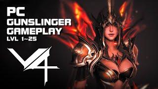 V4 PC Version - Gunslinger Gameplay - lvl 1~25 - Mobile & PC - F2P - KR