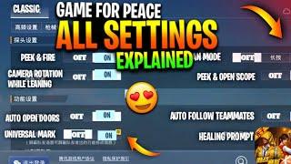 GAME FOR PEACE BASIC SETTINGS TRANSLATED IN ENGLISH | HOW TO CHANGE LANGUAGE IN GAME FOR PEACE 