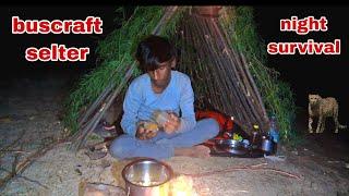 solo bushcraft in forest | building A shelter for overnight in the wild | camping videos