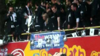 Swansea City Victory Parade 2011 - Alan Tate wants a song!