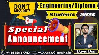  Special Announcement for WB Engineering & Diploma Students (2025) | by Easy2learning