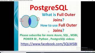 Postgresql Tutorials | Full Outer Joins in Postgresql | postgres joins examples