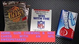 ASMR: Gum Chewing & 94-95 Fleer Ultra Basketball Cards with an NFL Sweepstakes Scratch Off Card!