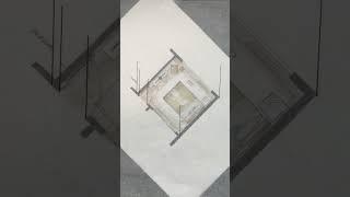 how to draw #axonometric perspective by hand #interiordesign #interiordesignstudent