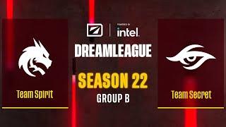 Dota2 - Team Spirit vs Team Secret - Game 1 - DreamLeague Season 22 - Group B