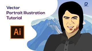 Vector portrait illustration in Adobe Illustrator