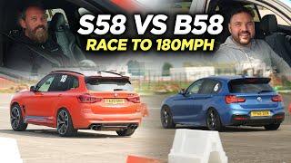 BMW M140i vs BMW X3M - BATTLE TO 180MPH WITH BOLT ON MODS!