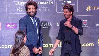 Shahrukh Khan HUG and Teaching Kartik Aaryan | Funny Moment at IIFA 2025 Press Conference