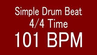 101 BPM 4/4 TIME SIMPLE STRAIGHT DRUM BEAT FOR TRAINING MUSICAL INSTRUMENT / 楽器練習用ドラム