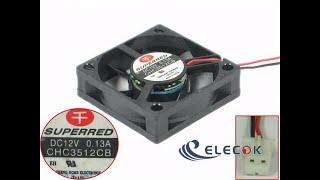 Superred CHC3512CB Server - Square Fan 12V0.13A, sq35x35x10mm, 50x2Wx2P 2-Wire