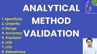 VALIDATION OF ANALYTICAL METHOD | Method validation | Validation of an analytical procedure