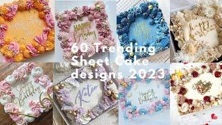 Trending Sheet cake decorating ideas 2023 | Square Cake designs | Birthday Sheet cake
