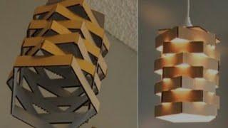 How to make paper light / easy diy pendant light / making paper craft in easy way