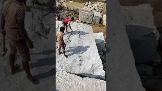 Granite block cutting || mining technique | Granite | mining technique