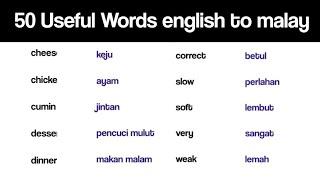 50 useful english to malay words | learn Malaysian language from English