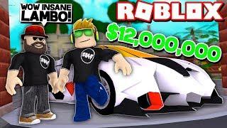 MY BRAND NEW $12,000,000 LAMBO in ROBLOX VEHICLE SIMULATOR | DRAG RACES | CAR STUNTS