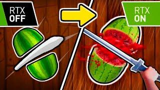 Hice FRUIT NINJA pero RTX (y destruirá tu pc…)