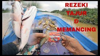 PASANG TAJUR TAPAH DAN MEMANCING UDANG GALAH KETIKA AIR BANJIR SURUT