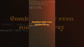 Combine even and odd numbers array | Javascript | Coding | #shorts #javascript #coding