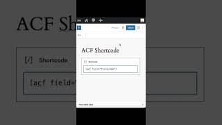 Use of ACF Shortcode | Advanced Custom Fields Shortcode | #shorts #wordpress #buntywp