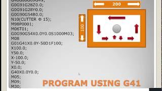 G41 G42 CUTTER COMPENSATION VMC PROGRAMMING || CNC MILLING (VMC)