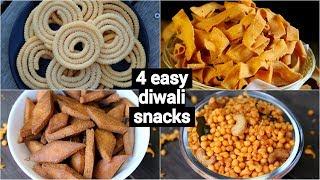 4 easy & instant diwali snacks recipes | quick deepavali snacks recipes collection
