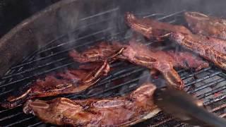 Grilling Kalbi over Charcoal