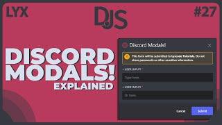 Discord Modal Interactions | Discord.JS Series | #27