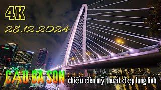 Cầu Ba Son chính thức chiếu đèn mỹ thuật rực rỡ Sài Gòn đón Tết 2025 