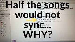 Half of Music playlist would not synchronize with iPod/iPhone. Super simple reason and solution here