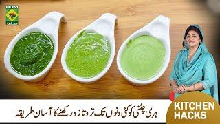 How to Store Green Chutney | Chili Garlic Mint Sauce | Kitchen Hack | Samina Jalil | MasalaTV